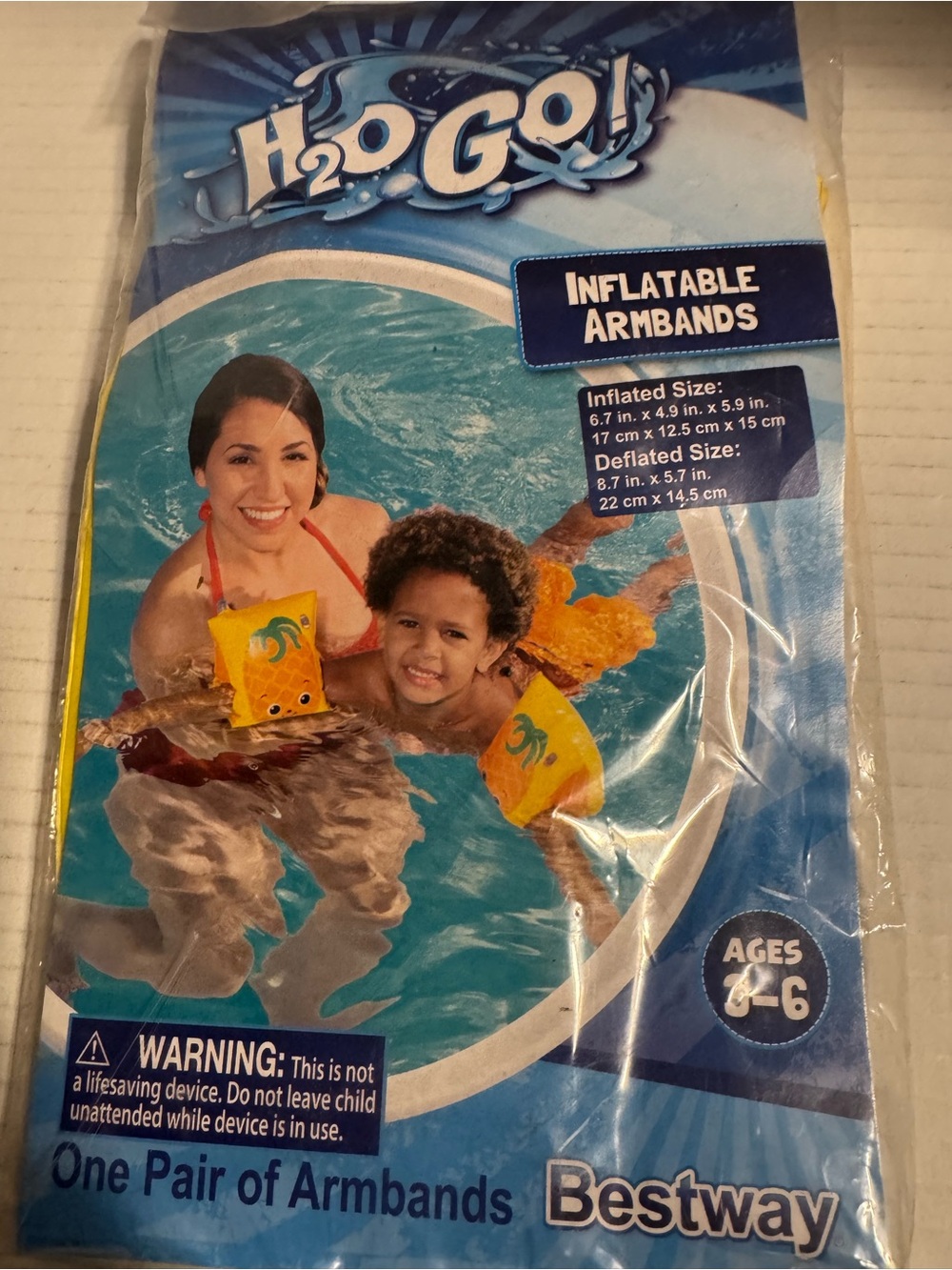 Bestway H2O GO! Yellow Inflatable Kids Armbands - pineapple